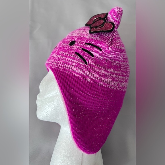 Hello Kitty Mittens Hat Girls Pink Cat Hat/cap - Picture 4 of 11